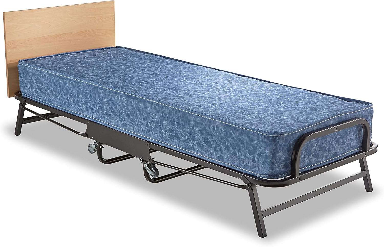 JAY-BE Crown Windermere Folding Bed with Waterproof Deep Sprung Mattress, Steel, Black, Anti-Microbial, Single size