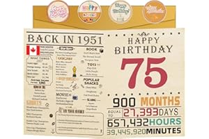 75th Birthday Card for Women Men, Diamond 75 Year Old Birthday Decorations, Three Quarters Century Birthday Card for Grandpa 