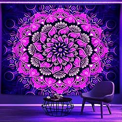 Psyhilar Blacklight Mandala Tapestry Wall