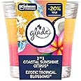 Glade 2-in-1 Scented Candle, Coastal Sunshine Citrus + Exotic Tropical Blossoms, Air Freshener Infused with Essential Oils fo