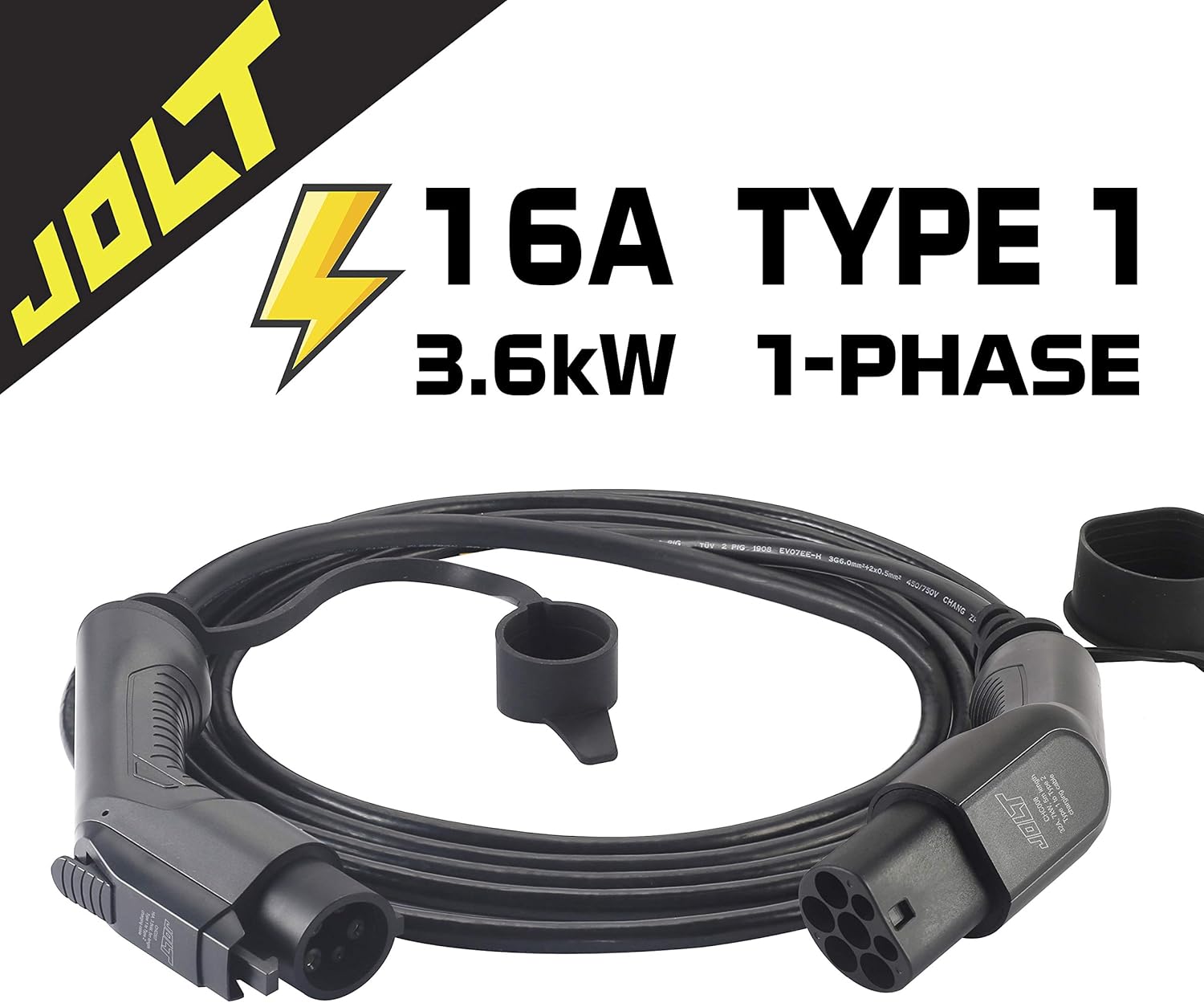 Jolt Electric Vehicle EV Charging Cable (Type 2 to Type 2, 16A) BigaMart