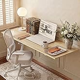 GOYLSER Wall Mounted Folding Kitchen Table Desk for Small Spaces Saving, Natural Wood Fold Down Laundry Wall Table, Wall Folding Portable Workbench Worktable, 47" x 20.5"
