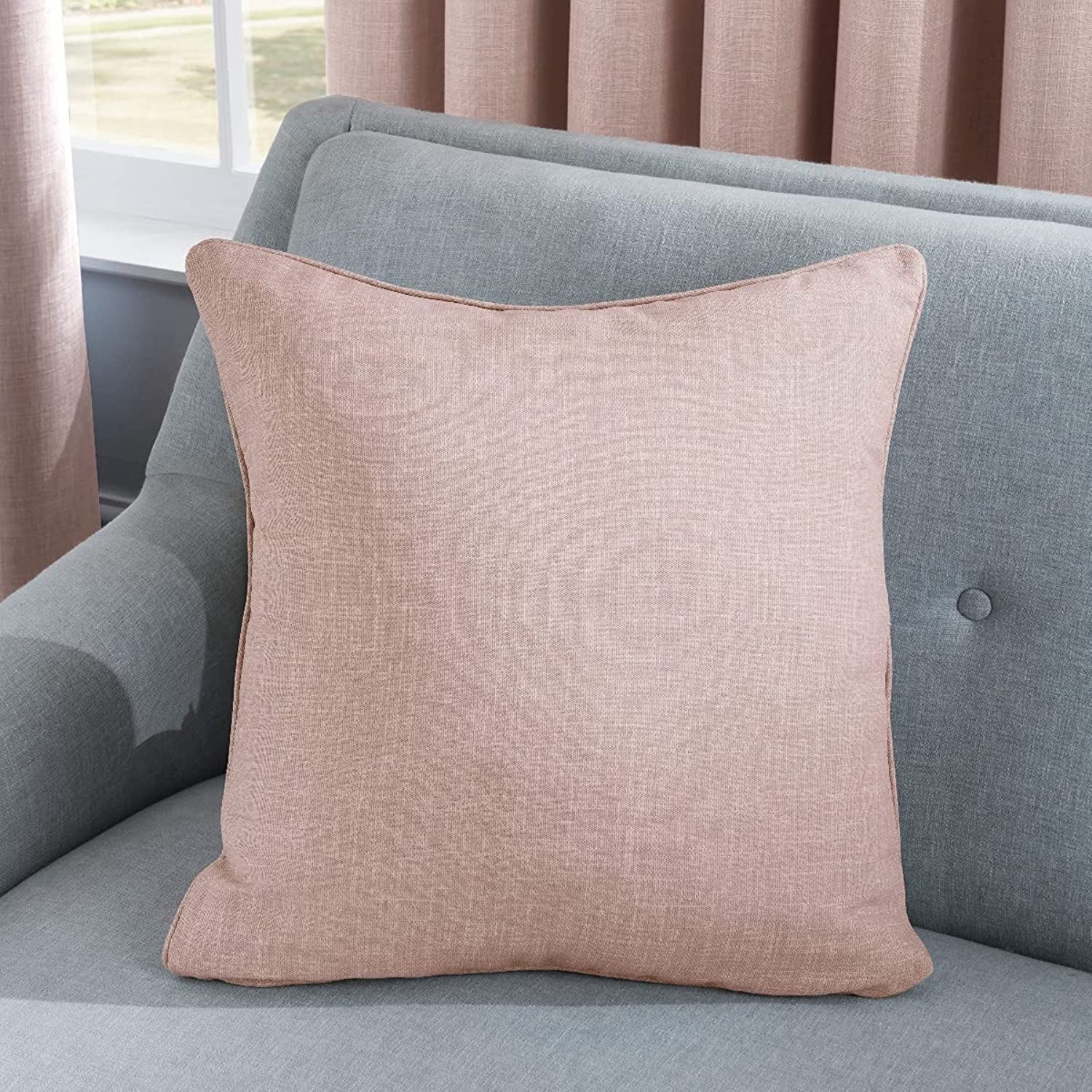 Sleepdown Linen Look Filled Cushion 45cm x 45cm Blush Pink 5056242838258