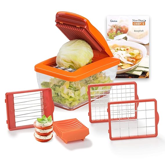 Food Processor | Zwiebel Zerkleinerer | Mandoline Gemüseschneider 8 in 1 | Alles Schneider zum Gemüse in Würfel schneiden