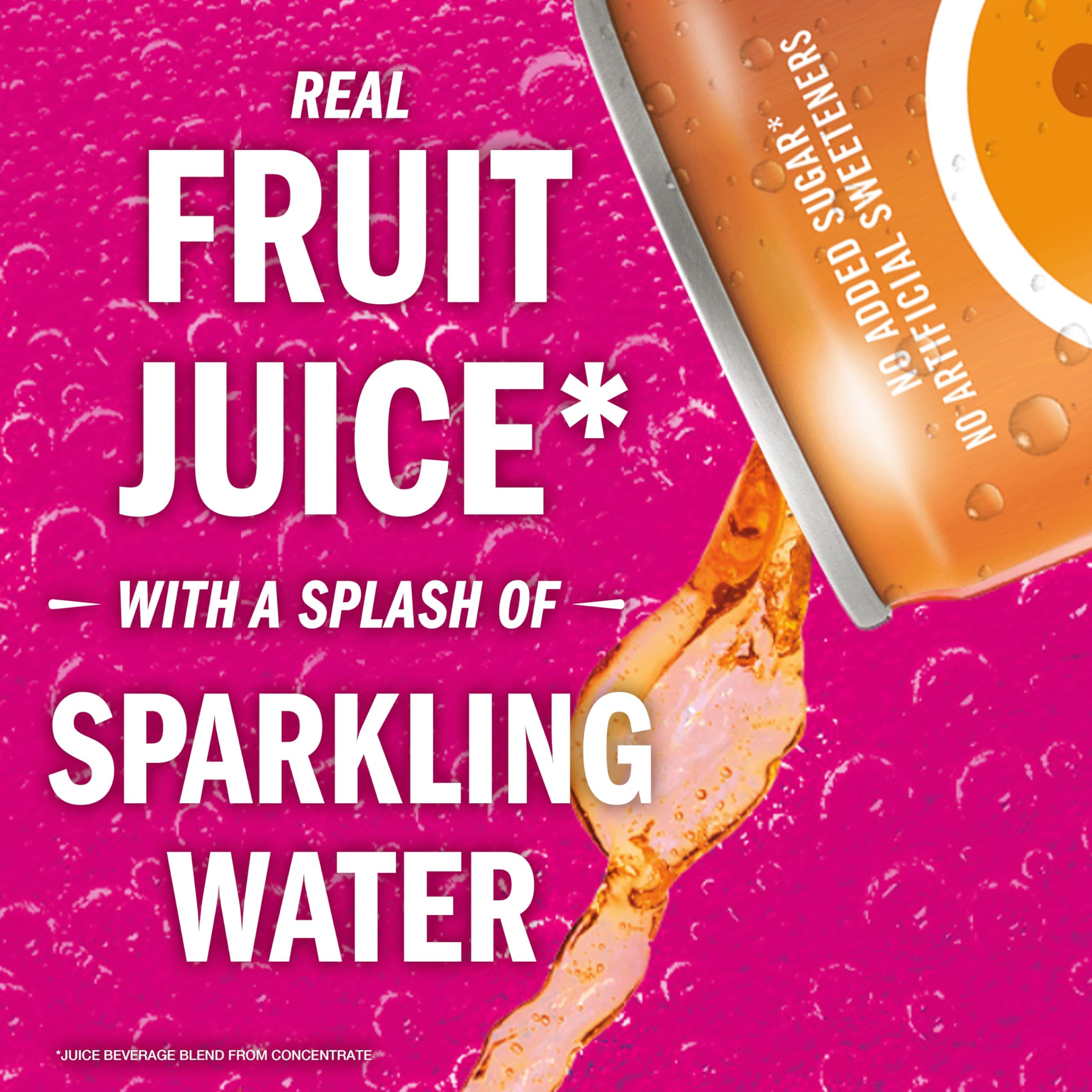 IZZE Sparkling Juice Beverage Blend, Sunset Variety Pack, Clementine, Peach, Cherry Lime, Pomegranate, No Sugar Added, 8.4 Fl Oz (Pack of 24)