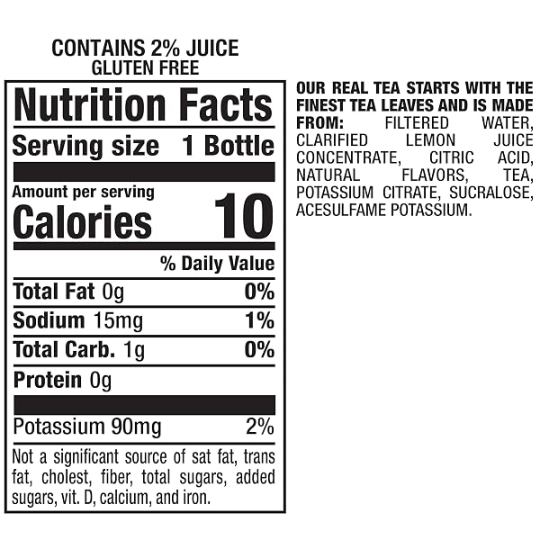 SNAPPLE ZERO SUGAR HALF ‘N HALF TEA, 16 FL OZ RECYCLED PLASTIC BOTTLE, PACK OF 12