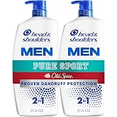 Head &amp; Shoulders Old Spice Pure Sport 2-in-1 Anti-Dandruff Shampoo and Conditioner Twin Pack, 72-Hour Protection, 31.4 fl oz Each