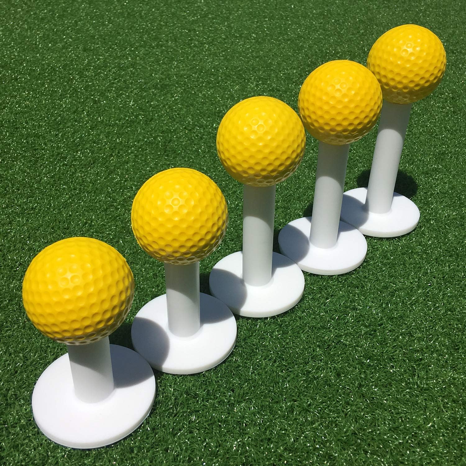 Golf Rubber Tee Holder Set 1.5'', 2'', 2.6'', 2.8’’, 3'' for Driving Range Golf Practice Mat (5count Standard)