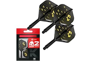Target Darts K-Flex Bolide Dart Flights & Shafts, No.2 (Short, 19mm) | Pack of 3 Kflex Integrated Flight & Shaft System, All 