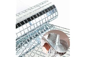 REDODECO Real Glass Silver Mirrors Mosaic Tiles Sticker for Craft Square Glass Tiles Self Adhesive,5mm by 5mm (Silver, 2400PCS)