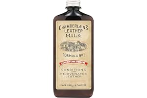 CHAMBERLAIN'S LEATHER MILK Leather Milk Conditioner and Cleaner for Furniture, Cars, Purses and Handbags. All-Natural, Non-Toxic Conditioner Made in the USA. Leather Care Liniment No. 1. 2 Sizes. Includes Premium Applicator Pad