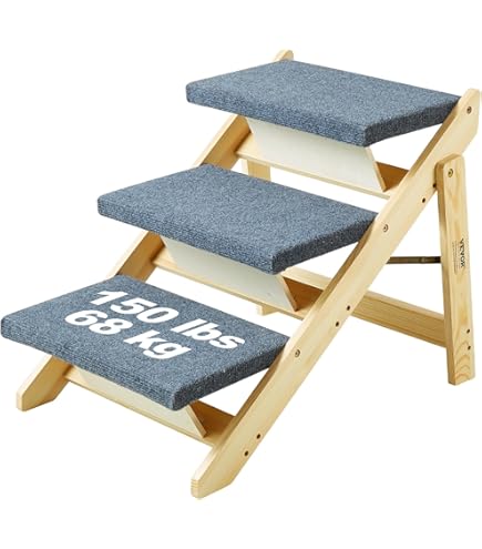 Jolly Pets 3-Mounting Step For Pets, Blue - Safe Pet Ramp Made In USA