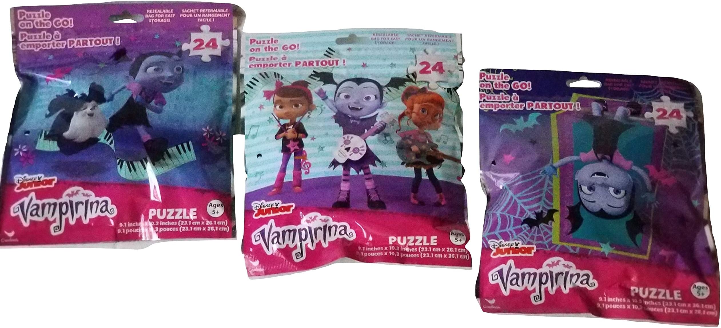 Cardinals Disney's Junior Vampirina Assorted (3 pk) Jigsaw Puzzles in Resealable Bag
