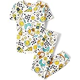 The Children's Place boys Snug Fit 100% Cotton Short Sleeve Top and Pants 2 Piece Pajama Set