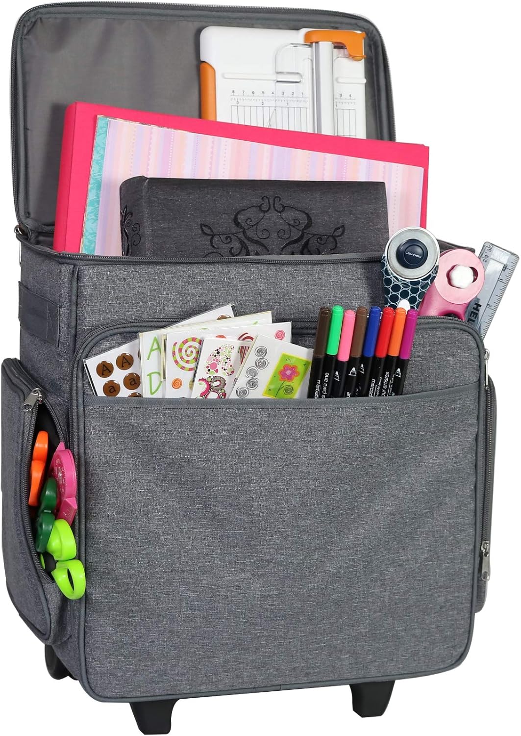 Amazon.com: Everything Mary Rolling Craft Bag, Grey Heather - Tote with