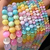 60PCS 6MM Natural Stone Colorful Selenite Gypsum Beads Round Loose Beads for Jewelry Making DIY Bracelet Necklace Accessories 15" Energy Healing Power Stone Beads