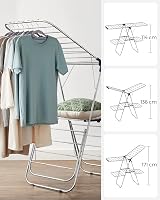 Songmics 2-Level Stainless Steel Clothes Airer with Height Adjustable Wings view 7