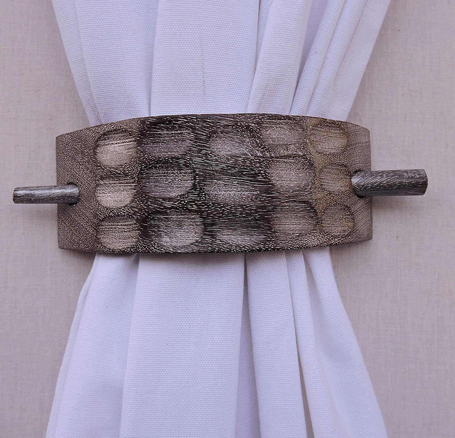 H W Decorative Handmade Wooden Curtain Tieback Holder Rectangal