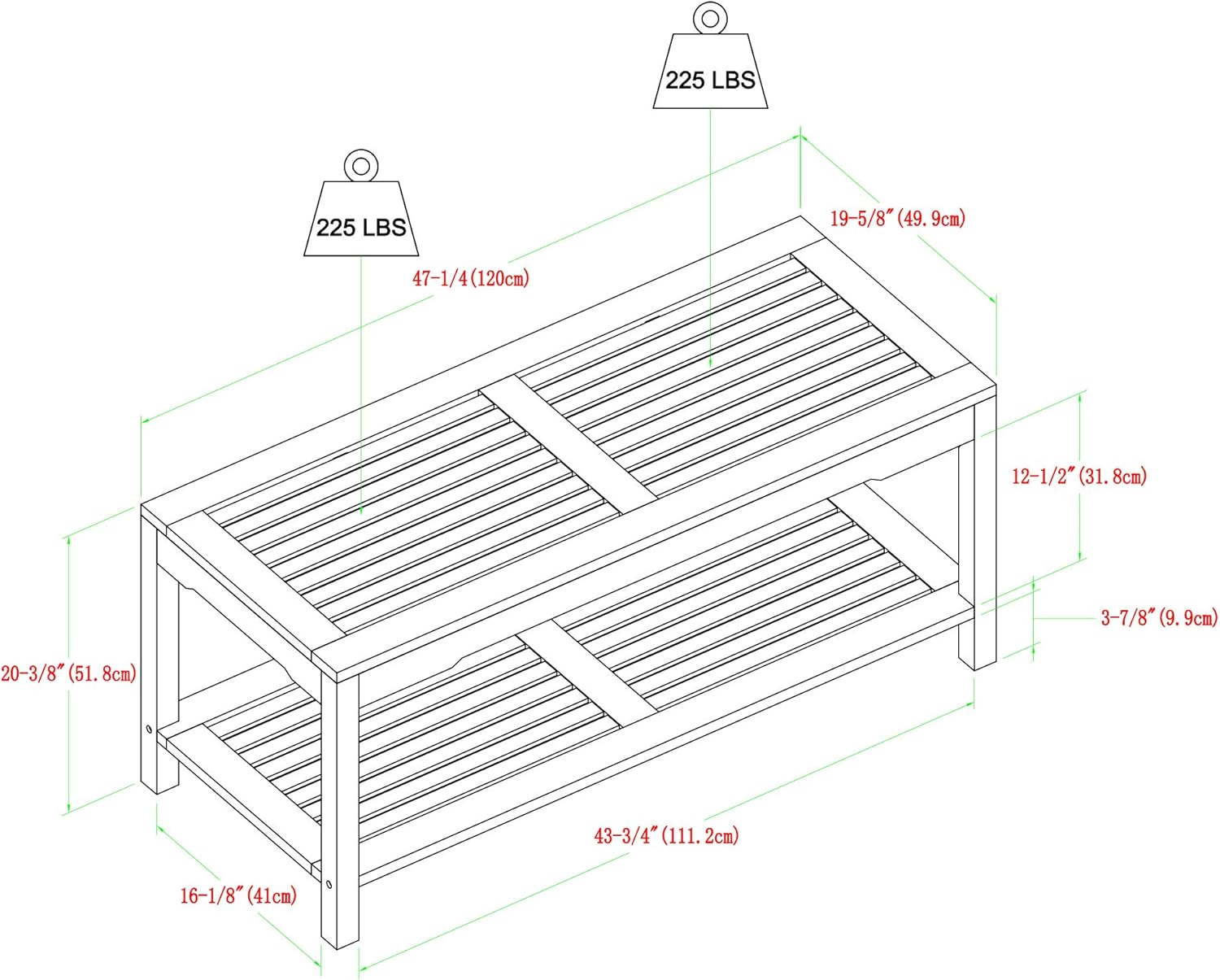 Walker Edison Furniture Company AZWCTDB Outdoor Patio Wood Rectangle Coffee Table All Weather Backyard Conversation Garden Poolside Balcony, Dark Brown : Garden & Outdoor