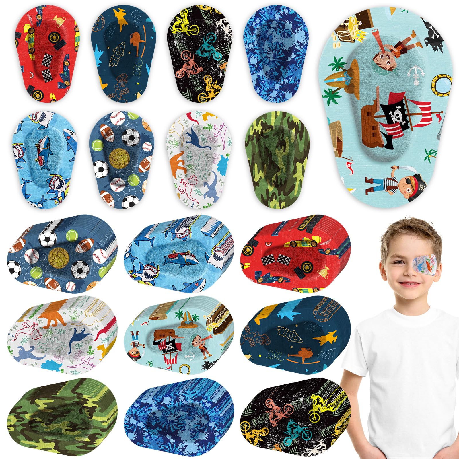 Photo 1 of Toulite 90 Pcs Kids Eye Patches Adhesive Eye Patches Girl Boy Cute Toddler Eye Patch Medical Eye Patch for Lazy Eye Amblyopia Cross Eye Baby Eye Patch(Boys Style, 3.3 x 2.3 Inch)