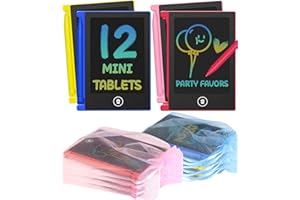 Yemotopro Mini LCD Writing Tablet 12 Pack, Party Favors for Kids 4.5 Inch Kid Drawing Pad Colorful Doodle and Sketch Board Fu