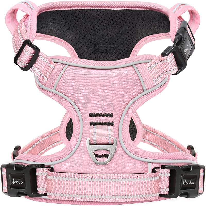 HEELE No Pull Dog Harness Medium Reflective Adjustable Front Back Leash