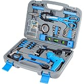 CARTMAN 149-Piece Tool Set, Blue Cordless Screwdriver, Home Repair Tool Kit | Complete tool assortment with cordless screwdriver for home repairs, office fixes, furniture setup crafting, and daily tasks.