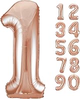 Unique Rose Gold Number 1 Shaped Large Foil Balloon 86cm One Piece view 3