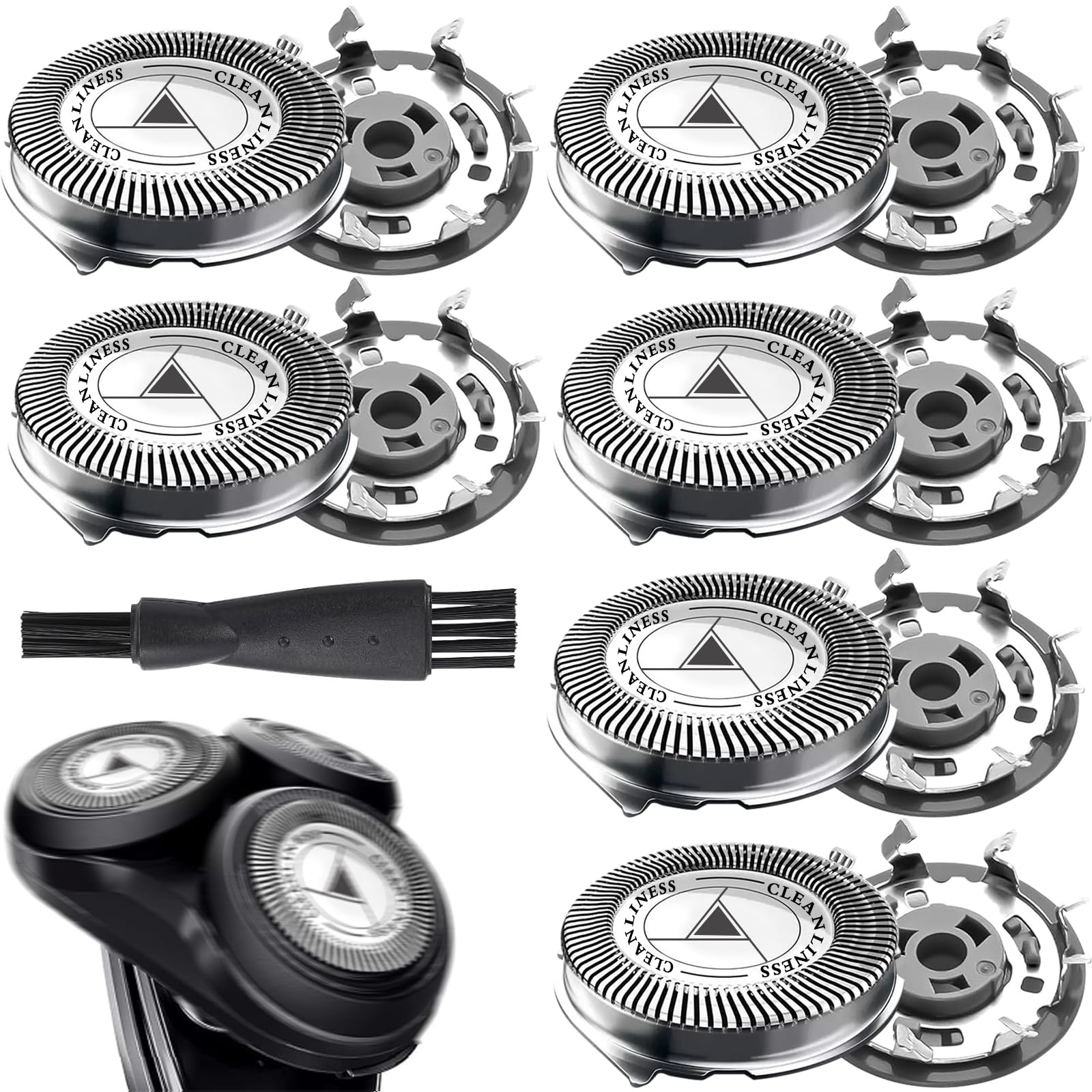 6 Pack SH30/50 Shaver Heads Replacement Compatible with Series 5000, 3000, 1000 Replacement Blades with Cleaning Brush, Wet Dry Shaver Accessories for AT8xx/AT7xx/PT8xx/PT7xx/S5xxx