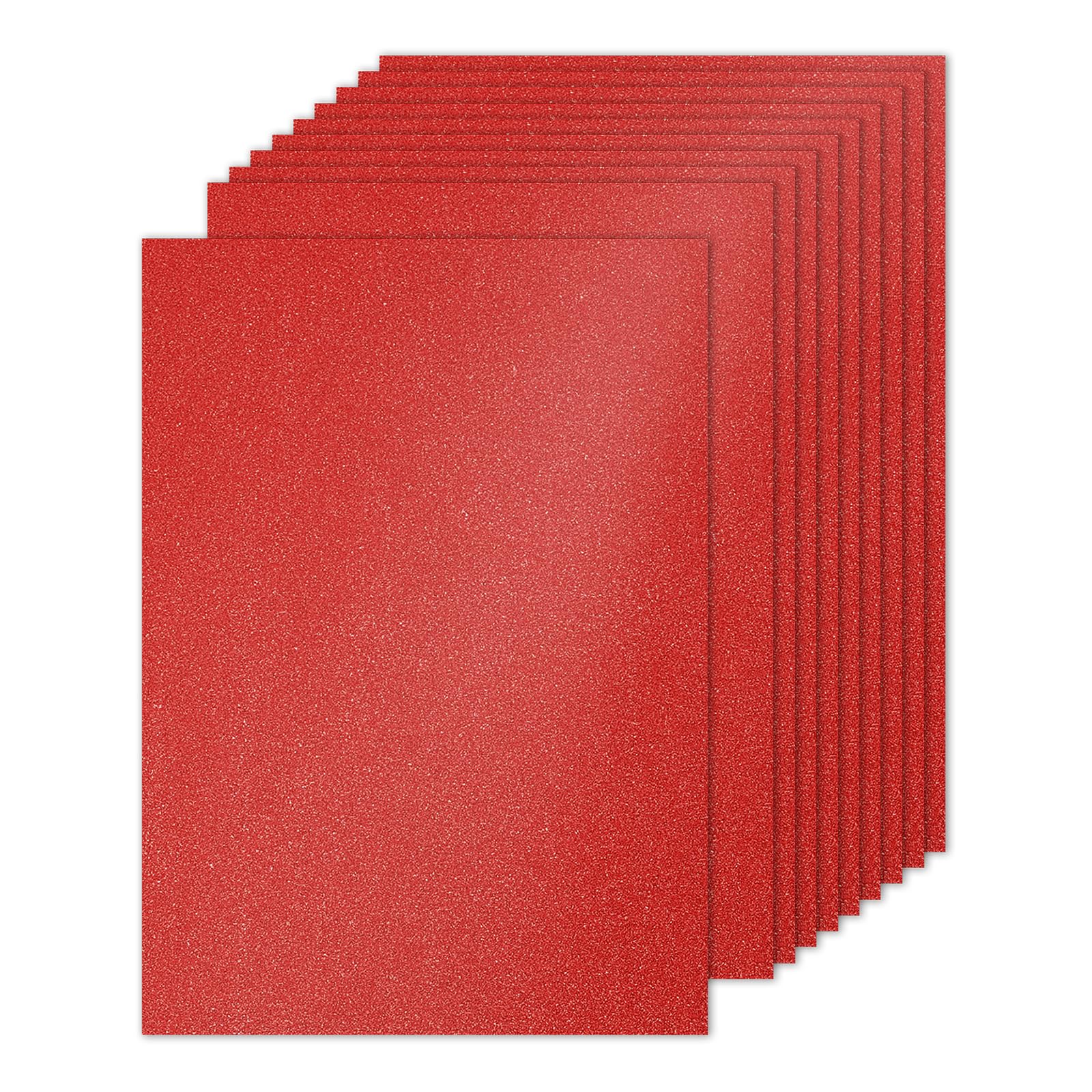 PATIKIL 10 Sheets Bright Red Glitter Cardstock Paper, A4 250gsm Rectangle Premium Sparkly Paper Craft Cardstock Paper for Scrapbook Card Making DIY Art Projects Wedding Party