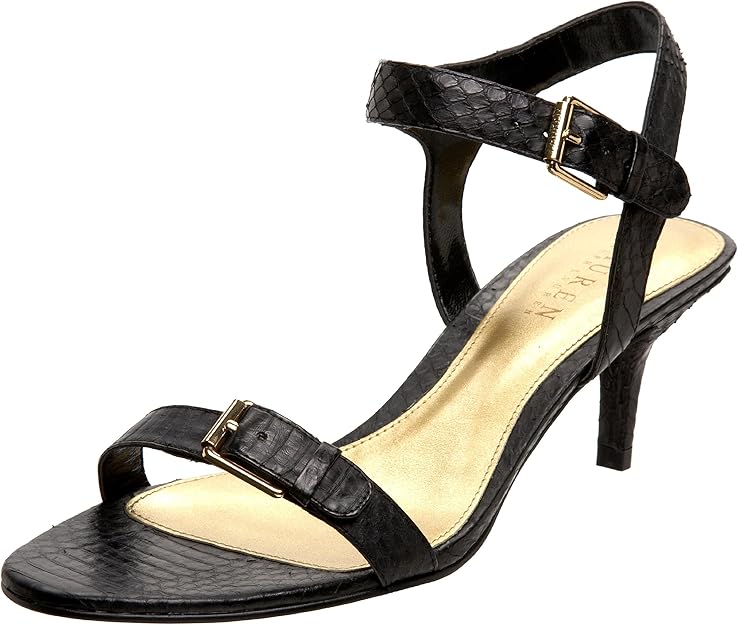 Amazon.com | Lauren Ralph Lauren Women's Talia Sandal, Black, 5 B US | Sandals