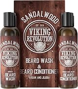 Viking Revolution Beard Wash & Conditioner Set with Argan Jojoba Oils 5oz