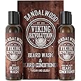 Viking Revolution - Beard Wash & Beard Conditioner Set With Argan & Jojoba Oil - Softens & Strengthens - Beard Shampoo & Cond
