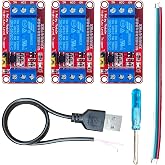 3pcs 5V Relay Module (3.3V Signal‑Level compat) with Tools, NO/NC Outputs | High Low Level Trigger;Micro Board;Optically Isolated;Indicator LED;for ESP32,Arduino and other microcontrollers