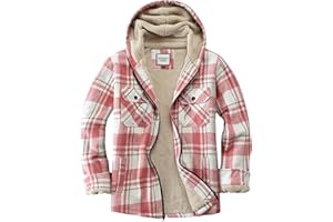 WINDFIT Women's Full Zip Fleece Flannel Jacket Plaid Sherpa Lined Jacket for Women