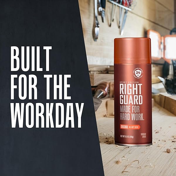 RIGHT GUARD SPORT DEODORANT SPRAY | ANTI-STAIN SPRAY DEODORANT FOR MEN | ALUMINUM FREE | 24-HOUR ODOR CONTROL | ORIGINAL SCENT, 8.5 OZ. (2 COUNT)