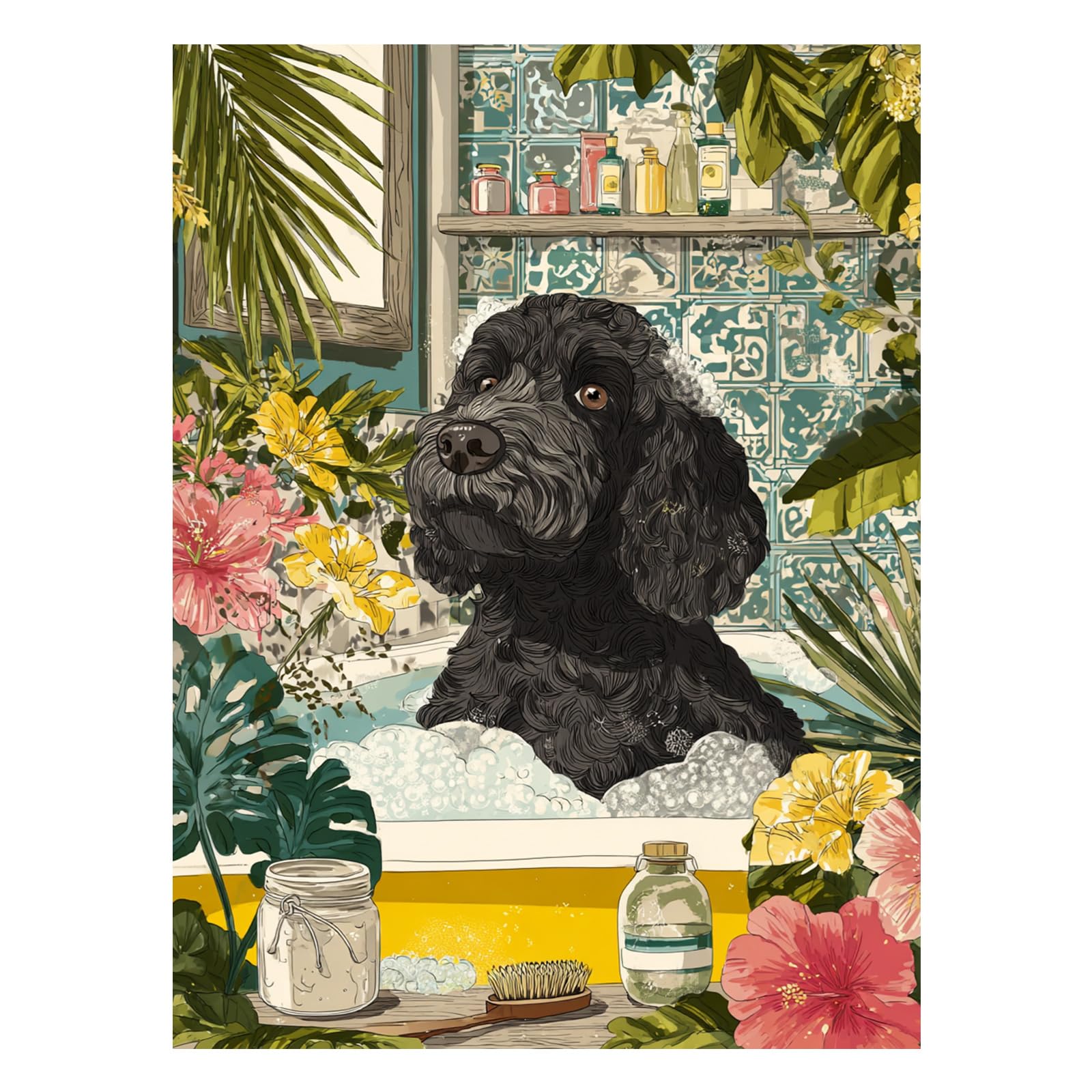 Mafenr Art Dog Paint by Numbers for Adults, Dog Paint by Numbers, Painting by Number Canvas for Gifts and Decorate 30x40cm/12x16Inch — image 1