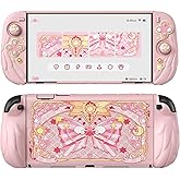 PlayVital Magic Wings Protective Case with Stand for Nintendo Switch 2 | Joycon Silicone Grips, PC Console Hard Shell, 2 Joystick Caps | Cute Animal Accessories Dockable Cover for Switch 2 - Pink