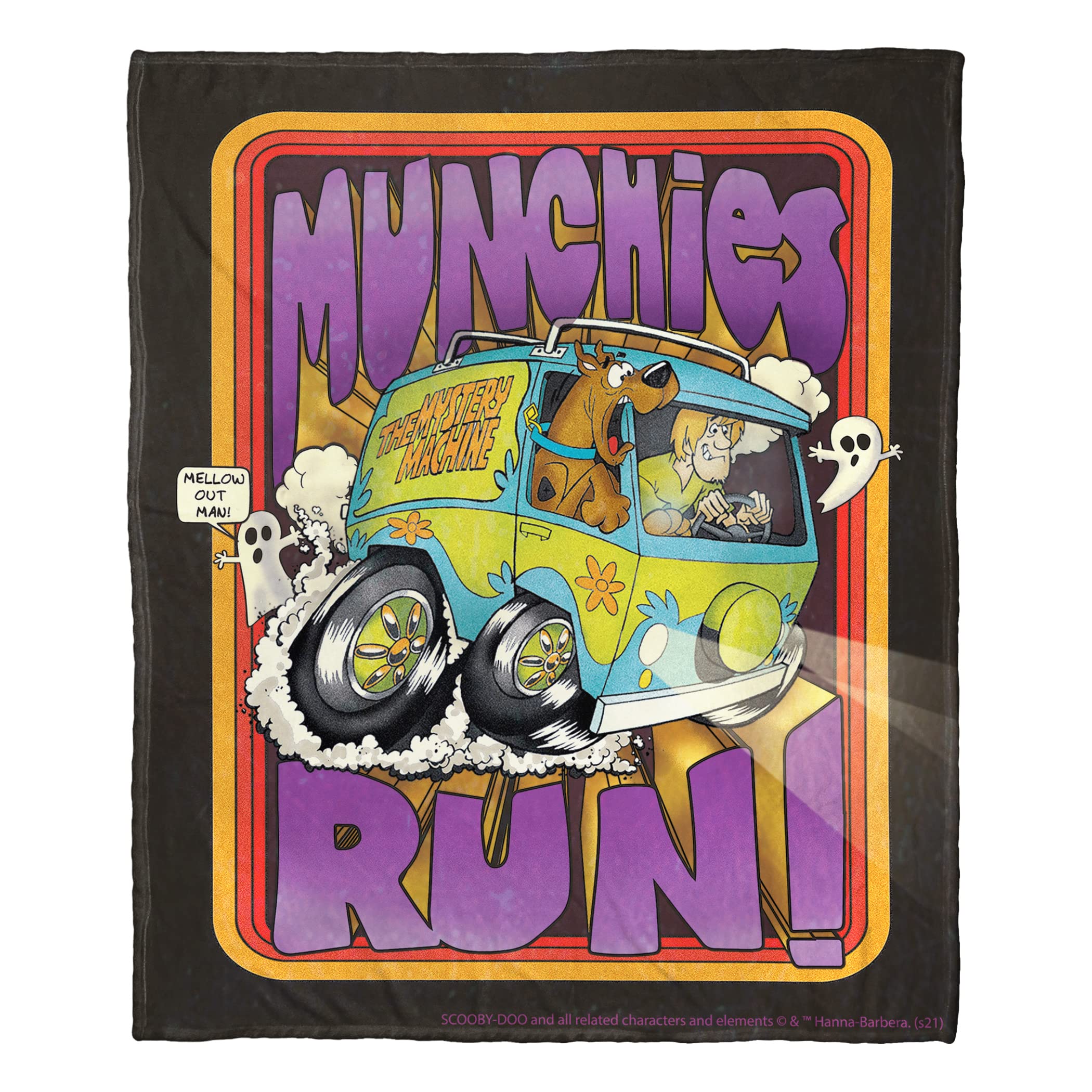 Northwest Scooby-Doo Silk Touch Throw Blanket, 50" x 60", Munchies Run