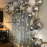 GREATRIL Silver Foil Fringe Curtain Backdrop 3.2 ft x 8.3 ft Pack of 2 view 2