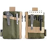 VIPERADE VE28 6-in-1 EDC Pouch, 500D Compact EDC Pocket Organizer, Molle Extension Tool Storage Bag, Small Coin Purse/Card Holder/Swiss Army Knife Pocket Pouch (Green/Tan)