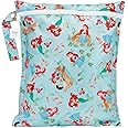 Bumkins Disney Ariel Waterproof Wet Bag for Baby, Travel, Swim Suit, Cloth Diapers, Pump Parts, Pool, Gym Clothes, Toiletry, 