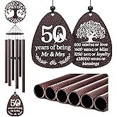 SteadStyle 50th Anniversary Wind Chime, Happy 50th Jubilee Gifts for Parents, Husband, Wife, Couples, Friends - Keepsake Gifts for Golden Anniversary Large Size 37 in