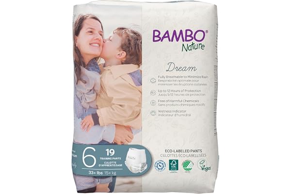 Bambo Nature Premium Eco-Friendly Training Pants (SIZES 4 TO 6 AVAILABLE), Size 6, 19 Count