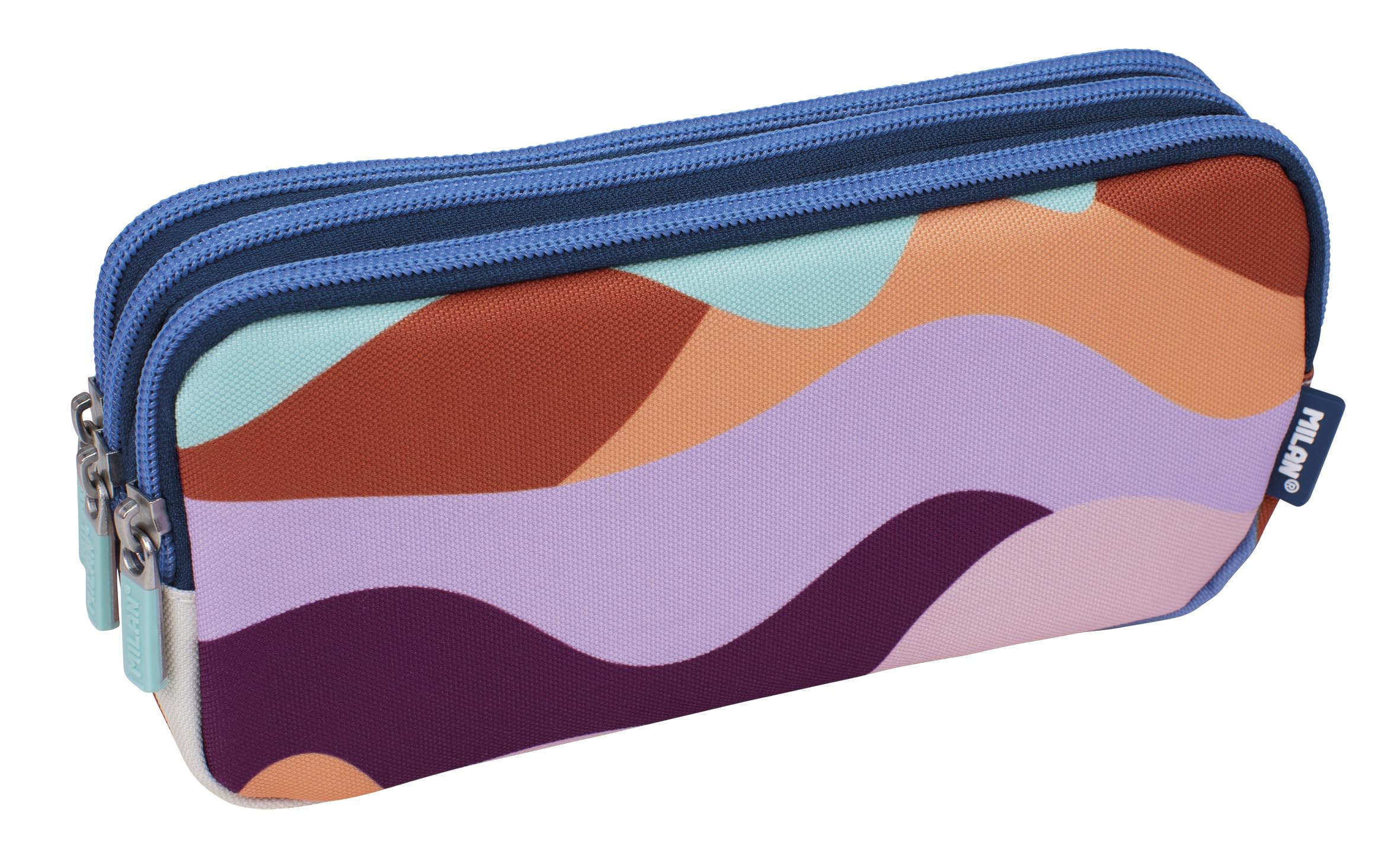 MILAN The Fun Multi-Coloured School Bag with 3 Zippers 220 x 80 x 100 mm