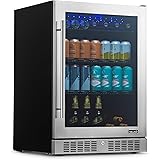 NewAir Large Beverage Refrigerator Cooler with 224 Can Capacity - Mini Bar Beer Fridge with LED Lights - Adjustable/ Removabl