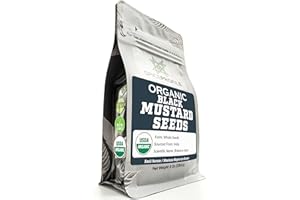 Spice Profile USDA Organic Black Mustard Seeds, Lab Tested, Resealable 8 oz Pouch, Kaali Rai/Sarson, Mostaza Negra en Grano