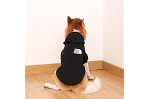 JizahPET Dog Hoodie,Comfortable, Soft and Breathable Fashion Dog Sweatshirt,Outdoor Sports Dog Clothes Face,for Small, Medium and Large Dogs (Black, Small(Chest: 14'', Back: 9''))