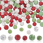 AHANDMAKER 120Pcs Rhinestone Beads for Jewelry Making, Sparkly Rhinestone Spacer Beads Crystal Clay Shiny Disco Ball Bead for Necklaces Bracelets Earrings Making DIY Crafts Gifts, 10mm/12mm