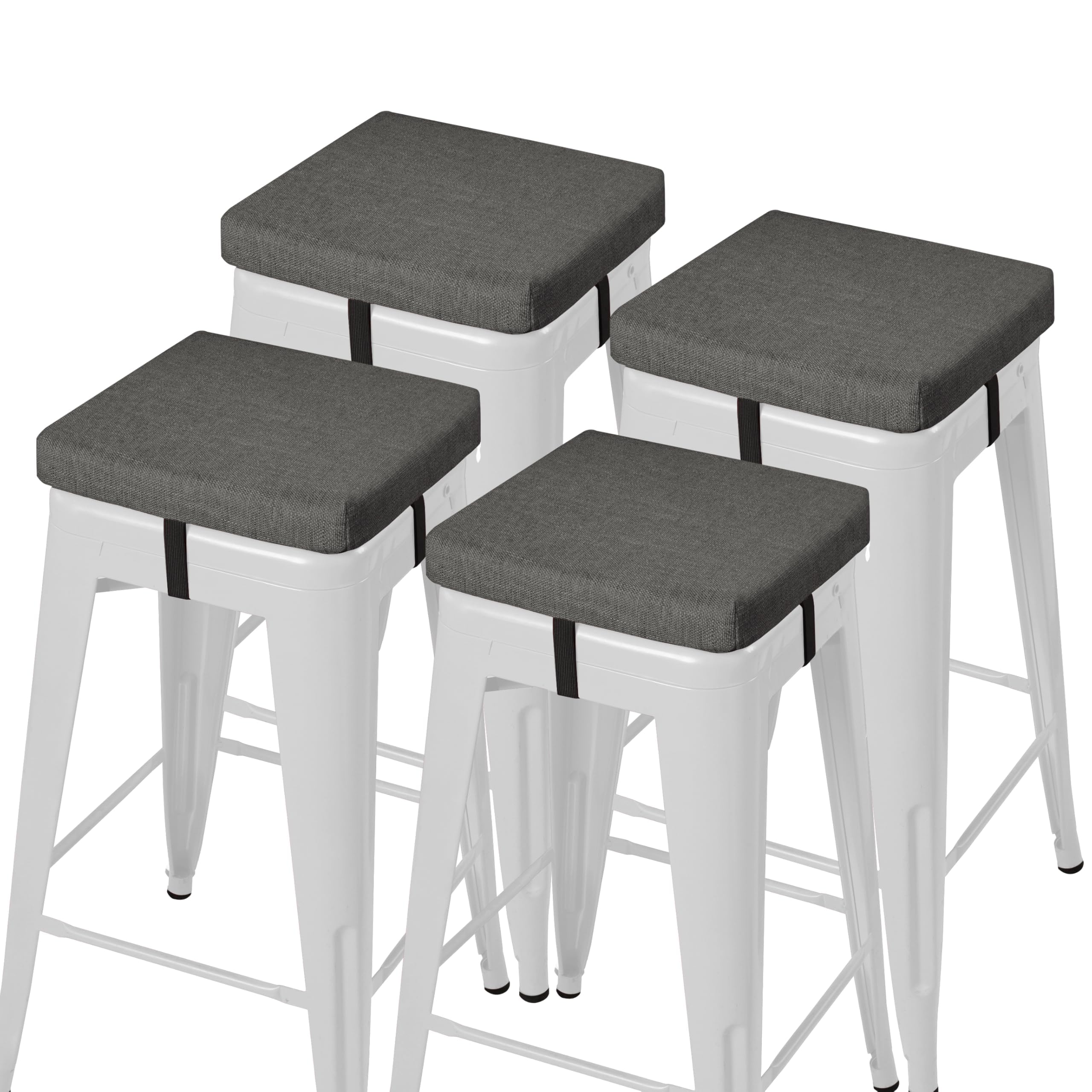 Photo 1 of *MISSING PARTS*
AddGrace Anti-Slip Bar Stool Cushions Square Bar Stool Seat Cushions with Ties Set of 4 Small Square Chair Pads with Machine Washable Cover 12"X12"X2" (Dark Grey)